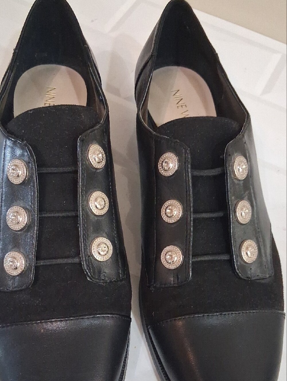 Nine West Hastao Military Style Leather Oxfords/ Loafers Size 9.5 - Picture 4 of 13